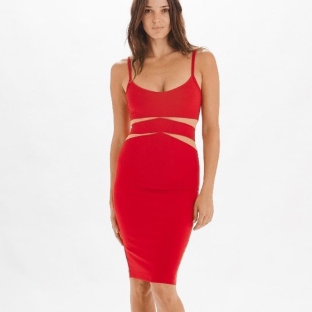 Torn by Ronny Kobo Red Cutout Bodycon Dress